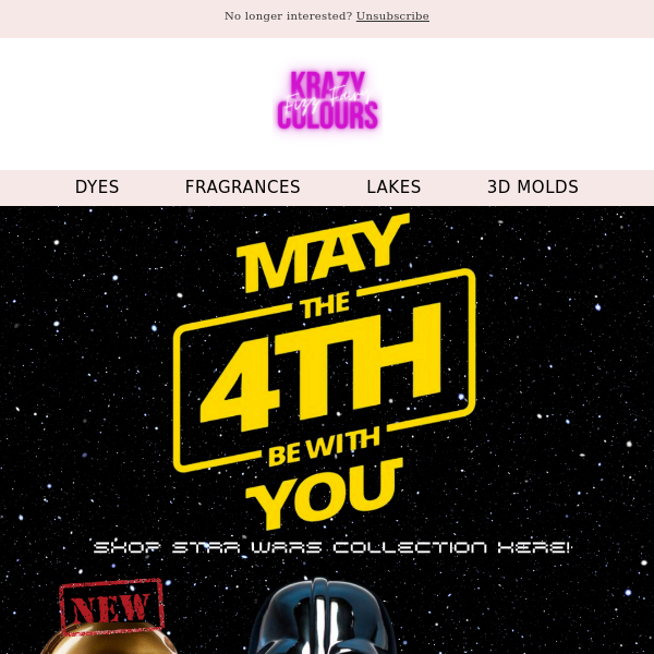 Celebrate Star Wars Day with our collection of Star Wars molds + NEW mold!