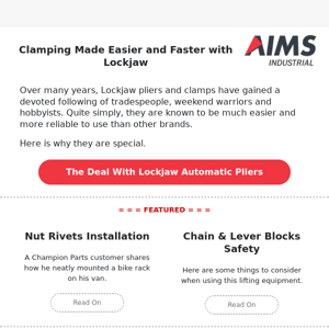 Clamping Made Easier and Faster with Lockjaw