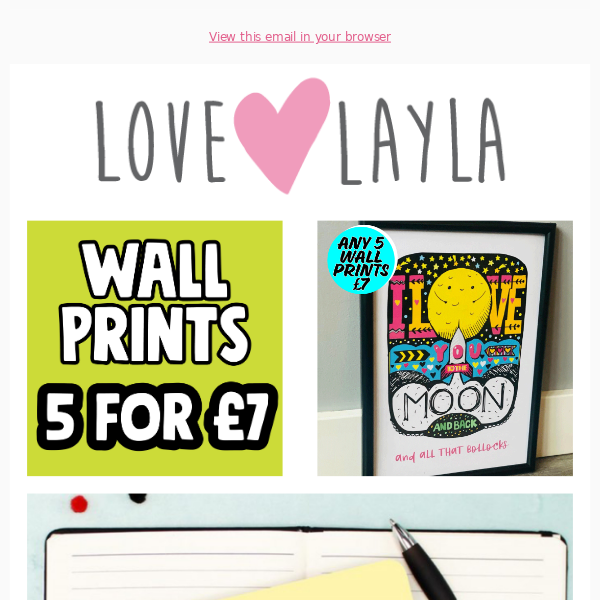 5 Wall Prints for £7