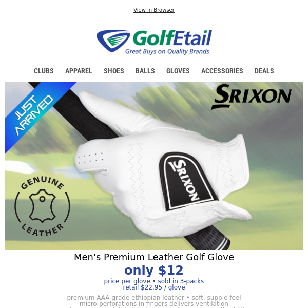 Srixon Premium Leather Golf Gloves $12 each‼️ Save BIG Now