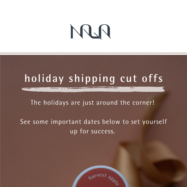 holiday shipping cut offs 🗓️