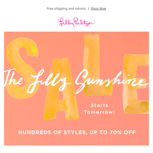The Lilly Sunshine Sale starts TOMORROW!