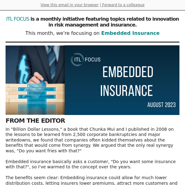 AUGUST FOCUS: Embedded Insurance