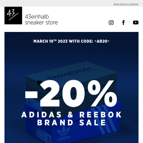 🔥 , our ADIDAS & REEBOK BRAND Sale is on! 💥 - 43einhalb Sneaker Store
