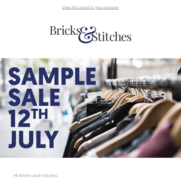 Your Summer Sample Sale Invitation