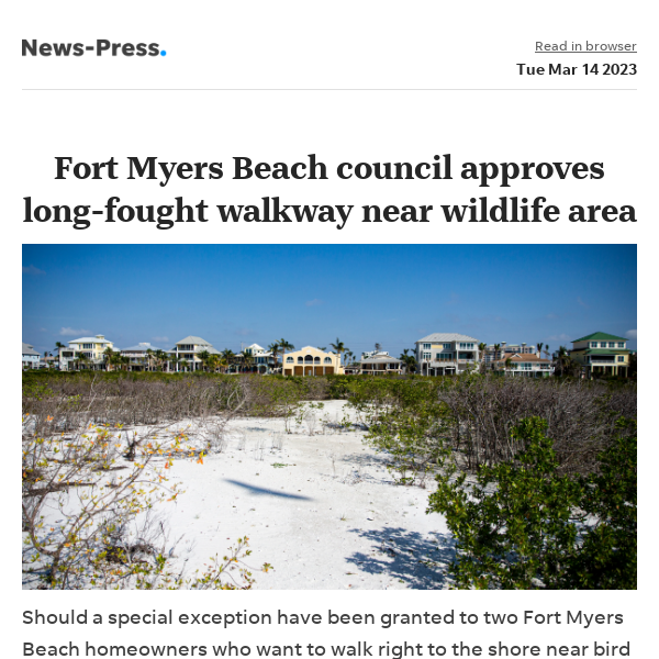 News alert: Overruling its staff, Fort Myers Beach council approves long-fought walkway near wildlife area