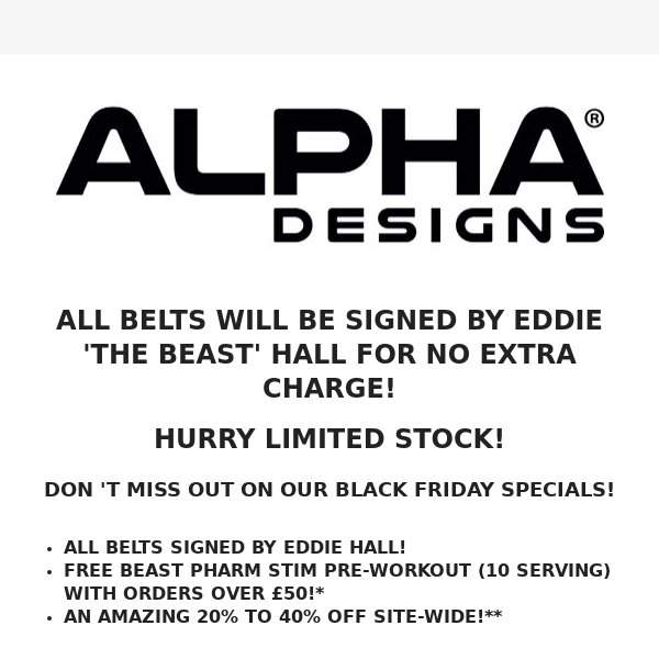 All 'BEAST' Belts to be signed by Eddie Hall! 🚀😱