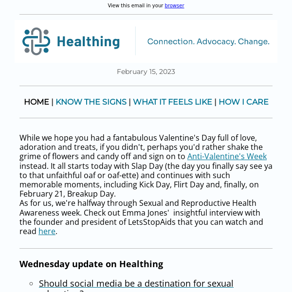 Halfway through Sexual and Reproductive Health Awareness week