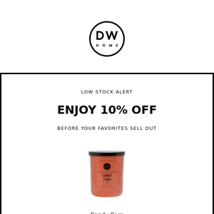 10% Off Low Stock Candles