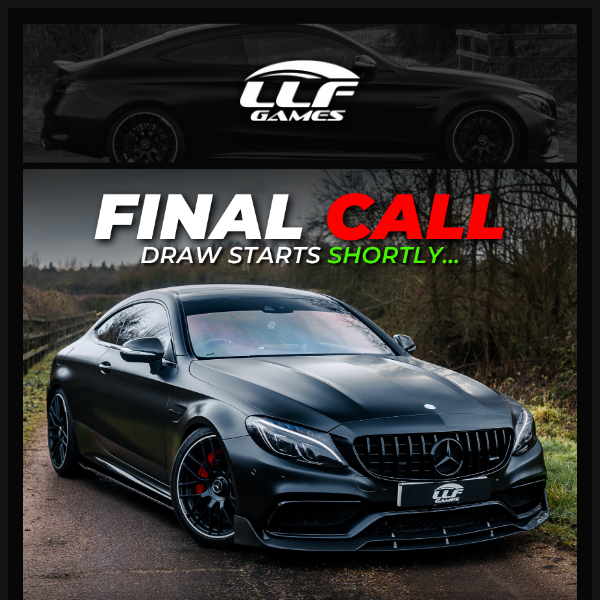 LLF Games, your odds tonight are looking INSANE! 🤯 Win this Thunderous 631BHP C63S AMG for Just 59p