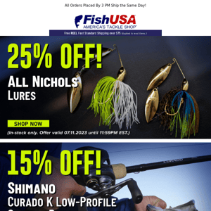 Did Somebody Say 25% Off All Nichols Lures?