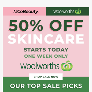 Your favourite skincare products are half-price at Woolworths