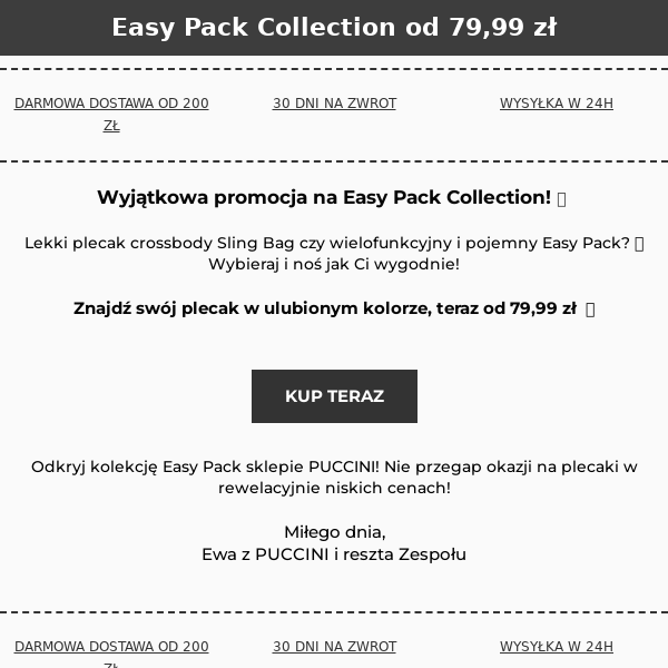 Kolekcja Easy Pack od 79,99 zł 🔥 Nie przegap okazji!