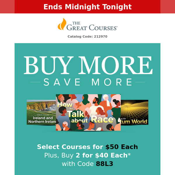 Select Courses $50 or Buy 2 for $40 Each - Today Only!