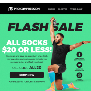 All Socks $20 or Less ⚡ FLASH SALE