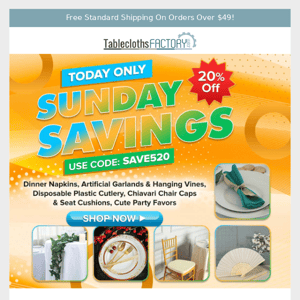 Woohoo! 🎉 It’s Time For Super 20% Sunday Savings - Today Only!