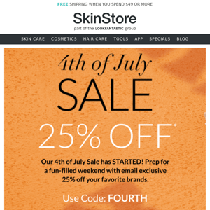 Our July 4th Sale Starts NOW! 💥 25% OFF...Email Exclusive