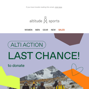 Alti Action: Last Chance to Do Good!