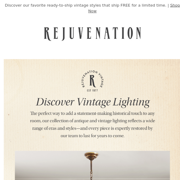 Vintage lighting ships FREE now—but time is running out to save