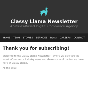 Welcome to the Classy Llama Newsletter