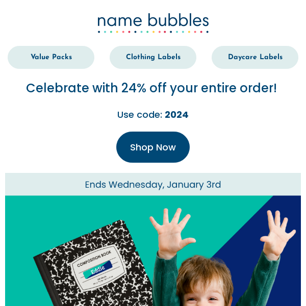 🔔 24% Off EVERYTHING, Name Bubbles!