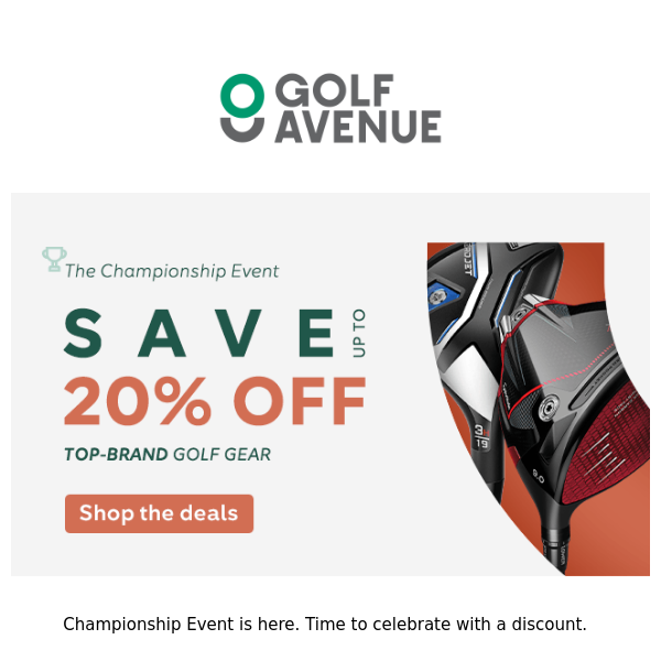 Championship Event 🏆 Up to 20% off on clubs