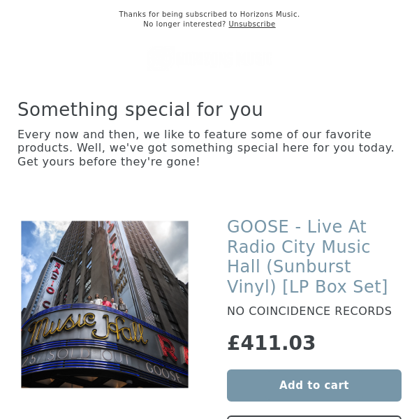 COLLECTORS! GOOSE - Live At Radio City Music Hall (Sunburst Vinyl) [LP Box  Set] - Horizons Music