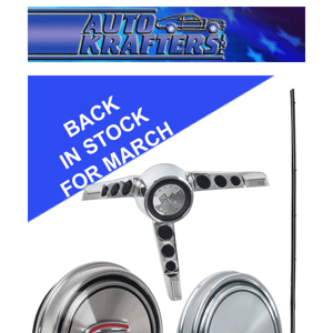 Auto Krafters Has More Back-In-Stock Items