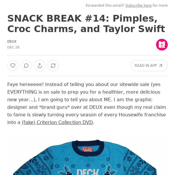 SNACK BREAK #14: Pimples, Croc Charms, and Taylor Swift