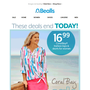 Final hours to SAVE on Coral Bay®, shoes & MORE!