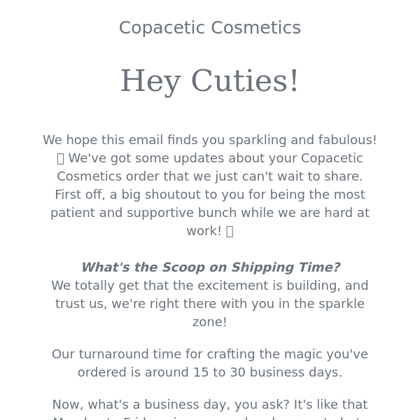 🎉 Shipping Shenanigans and Handmade Hugs from Copacetic Cosmetics! 💌