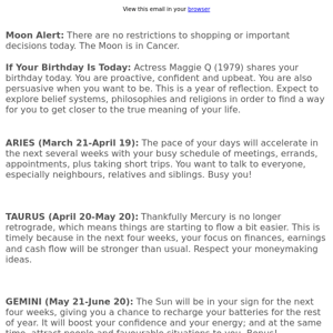 Your horoscope for May 22