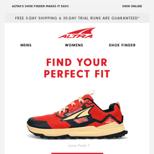 Altra Running, let us help you find your perfect fit