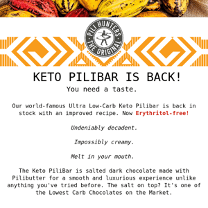 Pili Hunters BIG NEWS - New Keto PiliBar!