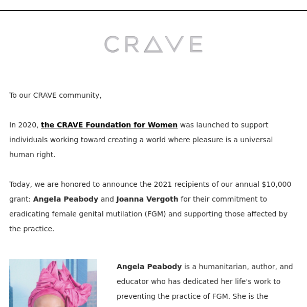 Introducing the 2021 Recipients of the CRAVE Foundation for Women Grant