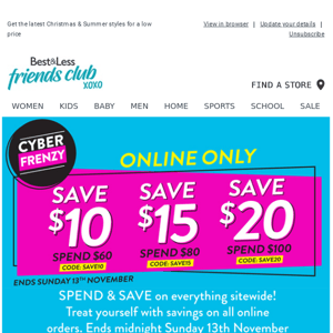 Its CYBER FRENZY - Spend & Save 💲💲