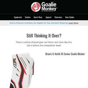 Saved for you: Brian's G-Netik X5 Senior Goalie Blocker