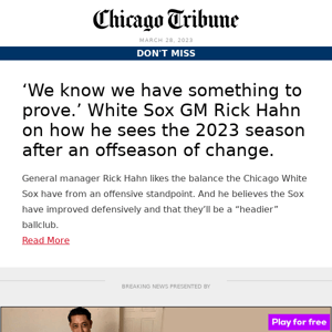 White Sox GM on ‘something to prove’