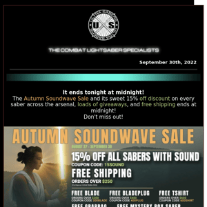 ⏱️ Final Hours!! The Autumn Soundwave Sale ends at MIDNIGHT! 