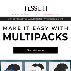 Perfect the basics with designer Multipacks