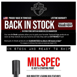 Our Industry leading BCG is back IN STOCK! SAVE $50 NOW!!
