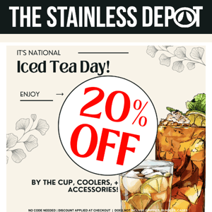 Sip & Save: 20% Off By the Cup, Coolers & Accessories!