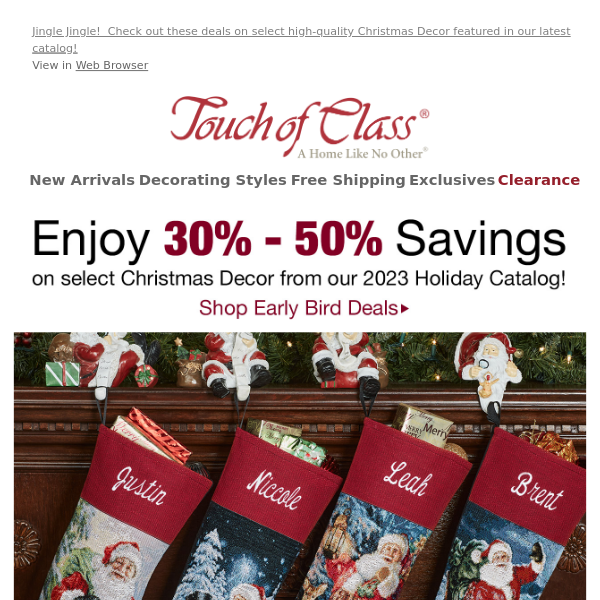 Shop Holiday Catalog Deals:  30% - 50% Savings