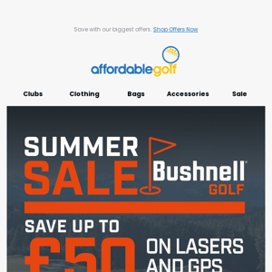 Bushnell Summer Sale - Save up to £50 on Bushnell GPS and Laser Rangefinders