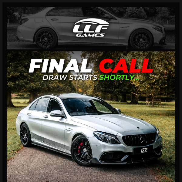 LAST CHANCE! 🏁 Win this stunning C63 AMG at 10pm for Only 69p