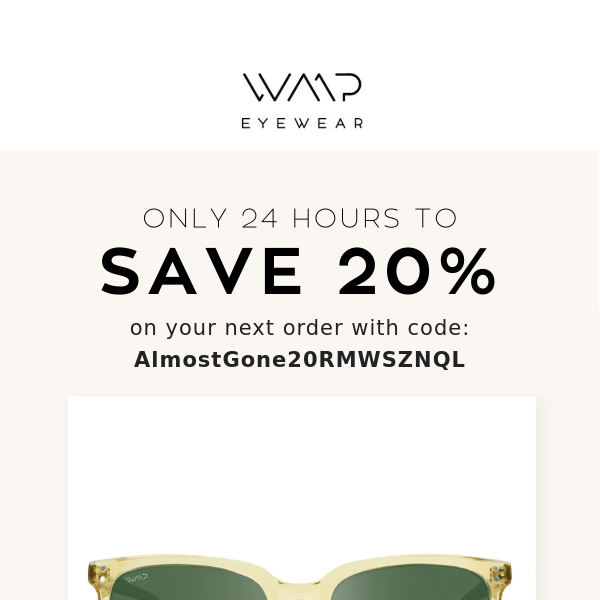 Save 20% for only 24 hours