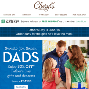 Celebrate the men of honor with 30% off Father’s Day gifts - today only!