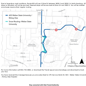 Route 603 on Snow Routing