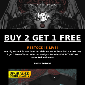 LAST CHANCE: Buy 2 Get 1 FREE