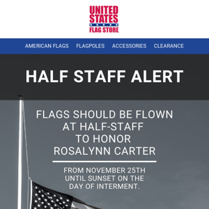 National Half Staff Alert 🚩